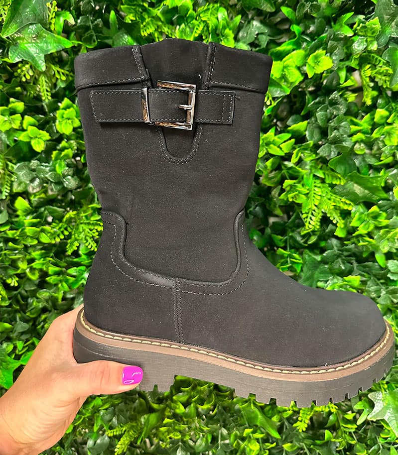 Black buckle Boots - Limelight Boutique, Weymouth