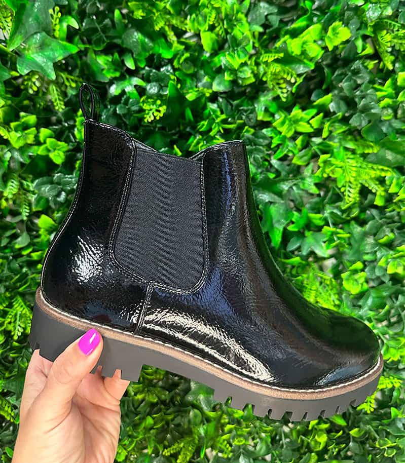 Black Patent Boots - Limelight Boutique, Weymouth