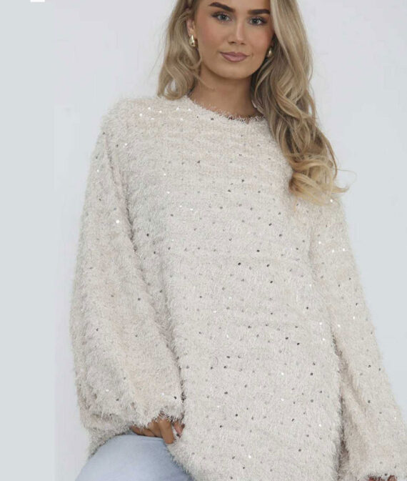 Oversized Sparkly Lined Jumper