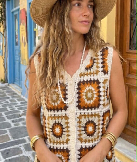 Button Up Crochet Vest