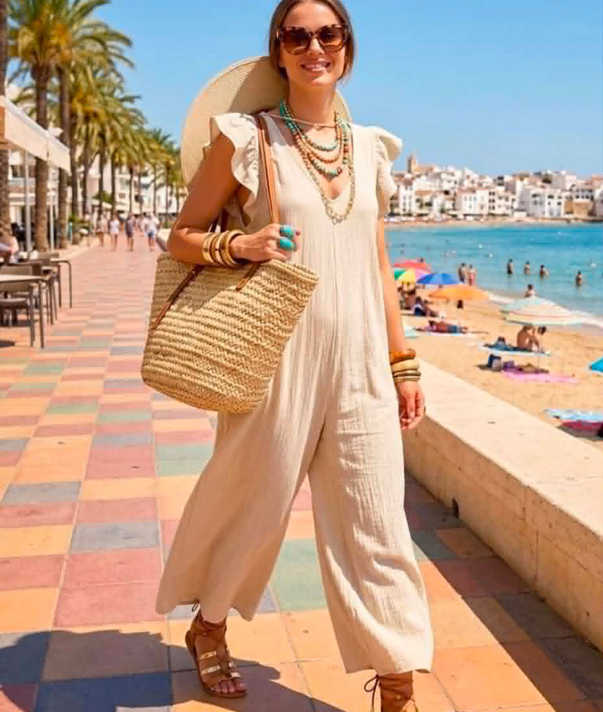 1 Tie Detail Jumpsuit - Image 2