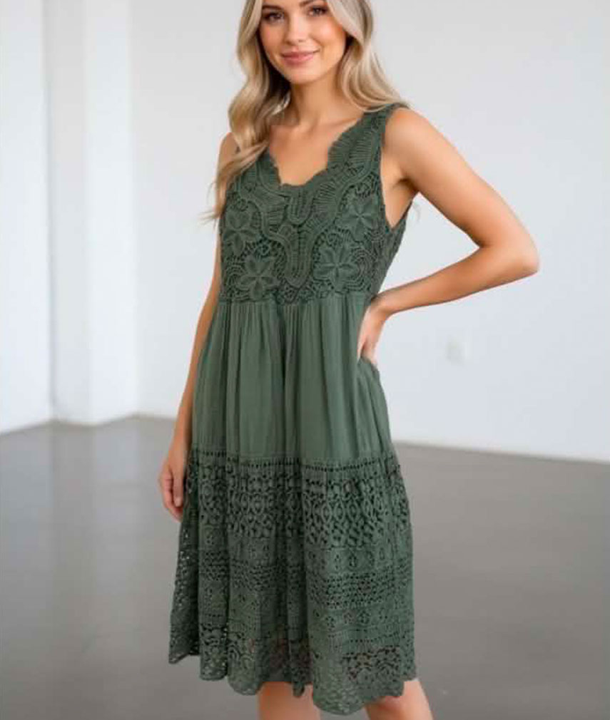 1 Lace Inset Dress - Image 1