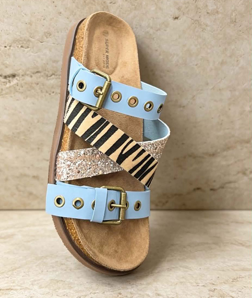 3 Blue Zebra detailed Sandals - Image 1