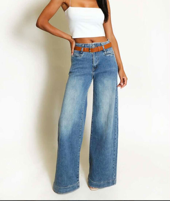 Belted Palazzo Jeans