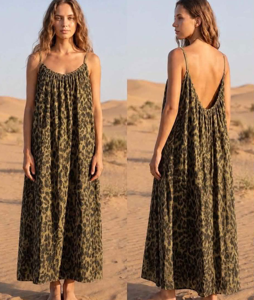 3 Leopard Maxi Dress - Image 3