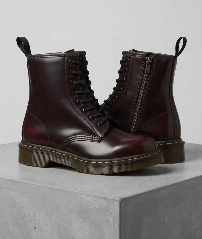 2 Wine Lace Up Boots - Image 1