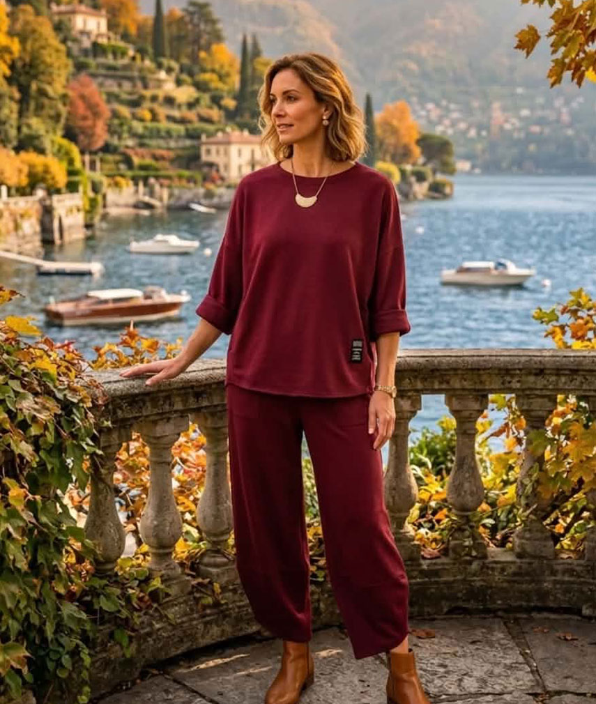 6 Burgundy Lounge Set - Image 1