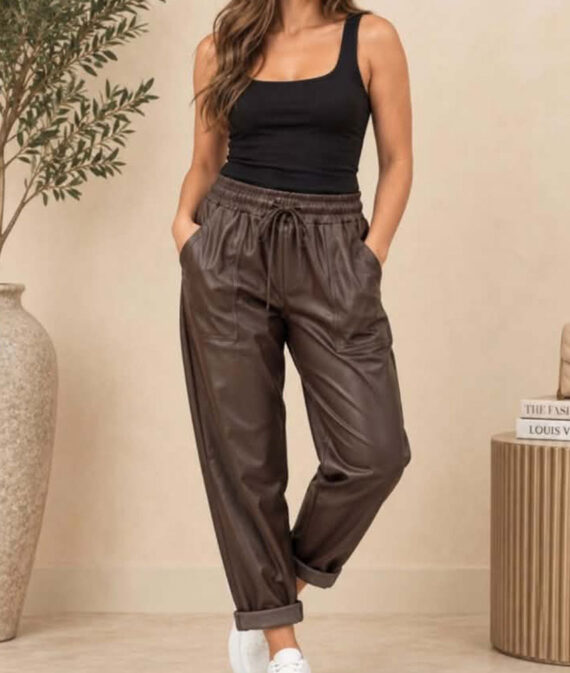 Leather-Look Joggers
